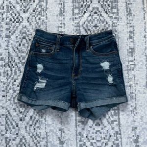 Dark blue distressed denim jean shorts from Hollister  size 00